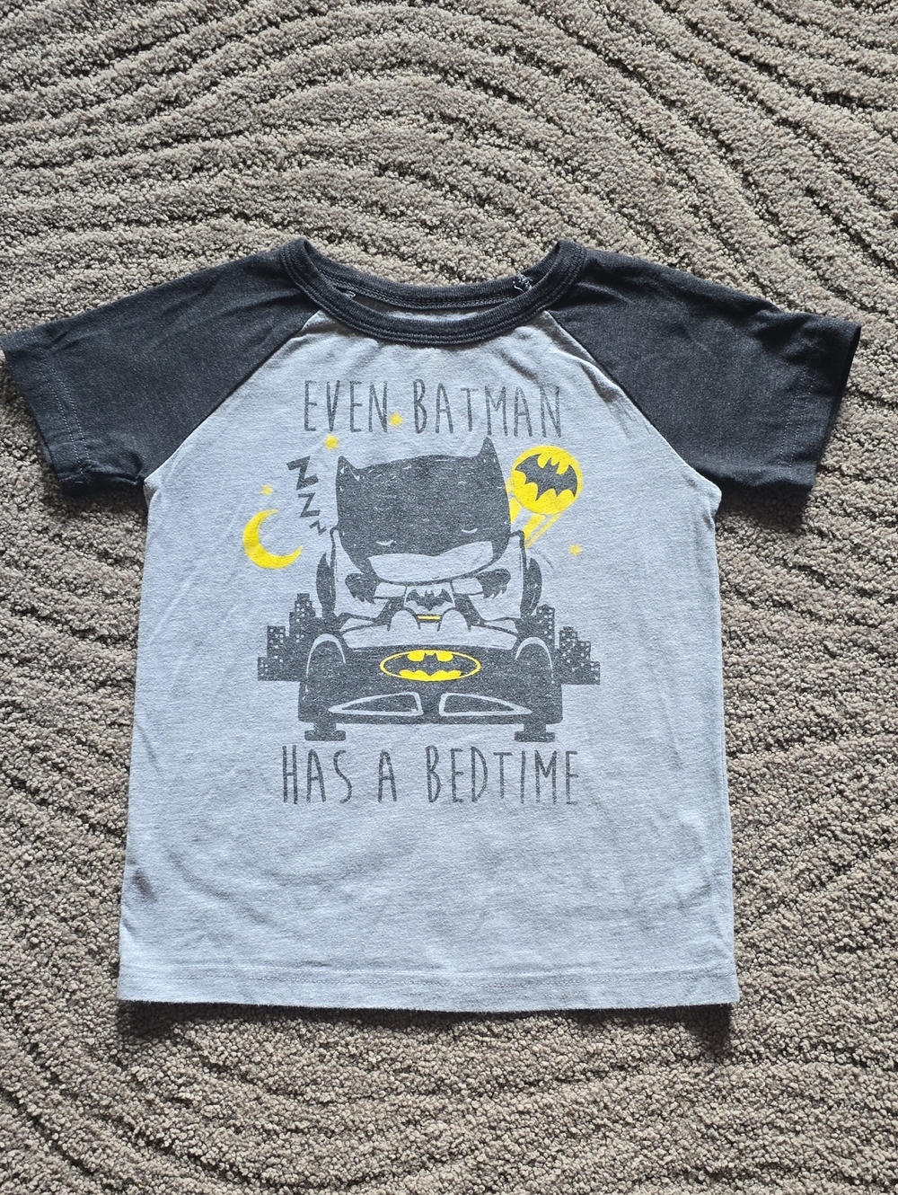 jumping beans Gray & Black Batman Graphic Tee with Yellow Accents
